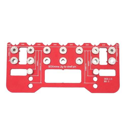 Fabater Regalstiftlehre und Scharnierlehre, Bohrlochschablone für Schränke aus Aluminiumlegierung für die Holzbearbeitung, 1/4 Zoll und 5 Mm, Eigenständige Klemmfunktion von Fabater