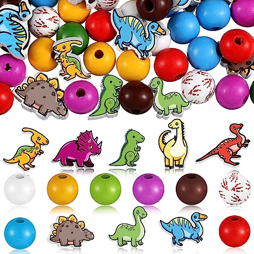 Fabbay 200 Stück Dinosaurier-Holzperlen, bunte Holz-Bastelperlen, Dinosaurier-Abstandshalter, Perlen, Bulk-Charm, Schmuckherstellung, Party, Heimdekoration Fabbay 200 Stück Dinosaurier-Holzperlen, bunte Holz-Bastelperlen, Dinosaurier-Abstandshalter, Perlen, Bulk-Charm, Schmuckherstellung, Party, Heimdekoration von Fabbay