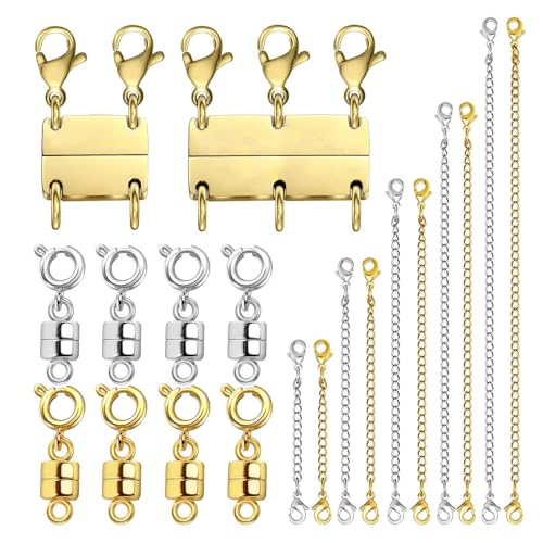 20-teiliges Set mit Kettenverlängerern, Magnetverschlüssen und Layering-Clips für Schmuck, stilvoll und sicher, ideal für vielseitige Schmuckkombinationen 20-teiliges Set mit Kettenverlängerern, Magnetverschlüssen und Layering-Clips für Schmuck, stilvoll und sicher, ideal für vielseitige Schmuckkombinationen von FabbyGlow