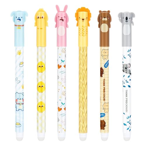 FabbyGlow 6er Set Radierbare Kugelschreiber, Hochwertiges Schreibgefühl, Ideal für Büro, Schule, Journaling, Moderne Design, Perfekt für Teenager von FabbyGlow