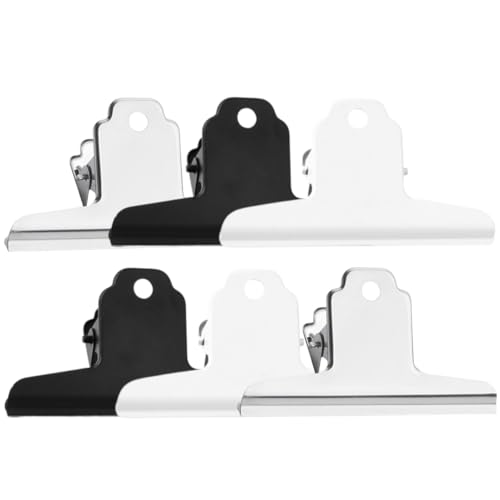 102mm große Büroklammer Edelstahl Papierbinder, 6 Stück Metall Bindemittel Clips Brief Klammern für Zuhause Büro Schulbedarf von Fabchik