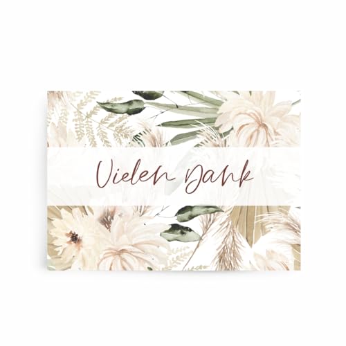 Fabelhafte Dinge Dankeskarten Hochzeit Vielen Dank Klappkarten Umschläge Gäste Boho Tropical (25iger) von Fabelhafte Dinge
