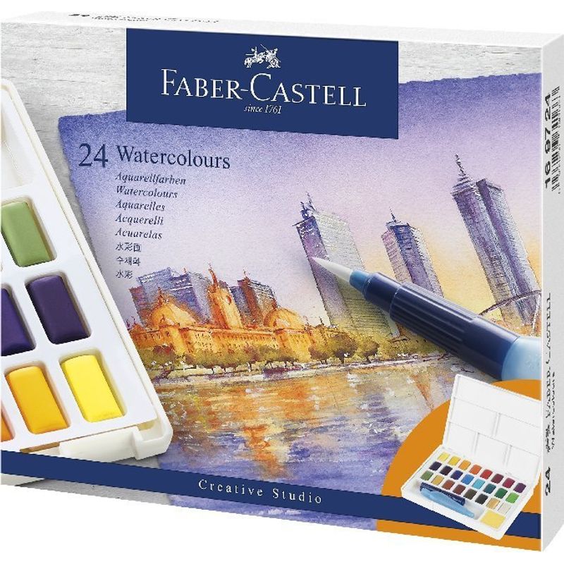 Faber-Castell Aquarellfarben In Näpfchen, 24Er Etui von Faber-Castell GmbH&Co.