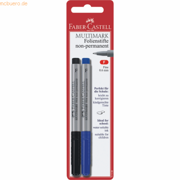 Faber Castell CD-Marker Multimark 0,8 mm blau schwarz Blisterkarte mit von Faber Castell