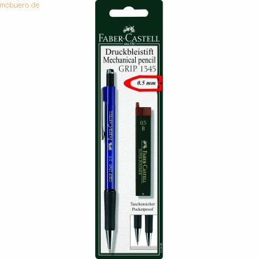 5 x Faber Castell Druckbleistift Grip 1345 0,5mm + 12 Feinminen auf Bl von Faber Castell