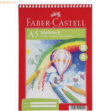 10 x Faber Castell Malblock A5 Rote Linie 60 Blatt von Faber Castell