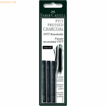 10 x Faber Castell Reißkohle Pitt monochrom extra soft auf Blisterkart von Faber Castell