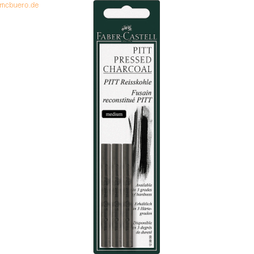 10 x Faber Castell Reißkohle Pitt monochrom medium auf Blisterkarte von Faber Castell