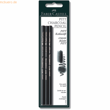 10 x Faber Castell Zeichenkohlestift Pitt Härtegrad S, M, H 3 Stück au von Faber Castell