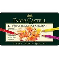FABER-CASTELL Künstlerfarbstifte Polychromos Buntstifte farbsortiert, 12 St. von Faber-Castell