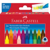 FABER-CASTELL Triangular Wachsmalstifte farbsortiert, 24 St. von Faber-Castell