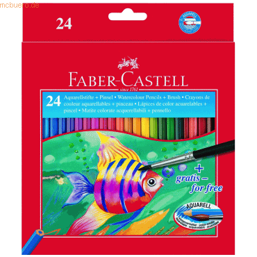 Faber Castell Kinder-Aquarellfarbstifte 24 Aquarellfarben + Pinsel im von Faber Castell