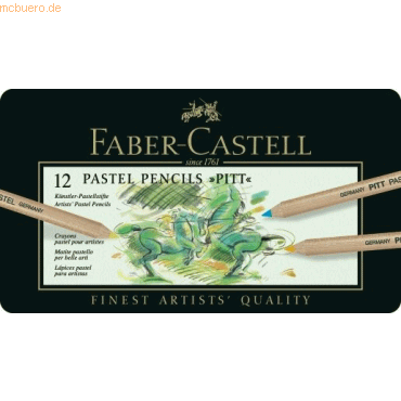 Faber Castell Pastellstift Pitt Pastell 12 Stifte farbig sortiert im M von Faber Castell