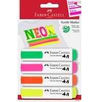 FABER-CASTELL Neon Textilmarker farbsortiert 1,0 - 5,0 mm, 4 St. von Faber-Castell