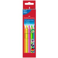 FABER-CASTELL Jumbo Grip Neon Buntstifte farbsortiert, 5 St. von Faber-Castell