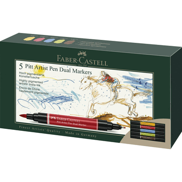 5 x FABER CASTELL Künstlertuschemarker Pitt Artist Pen Dualmarker - 5e von Faber Castell