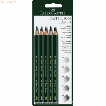Faber Castell Bleistift Castell 9000 Jumbo HB 2B 4B 6B 8B auf Blisterk Faber Castell Bleistift Castell 9000 Jumbo HB 2B 4B 6B 8B auf Blisterk von Faber Castell