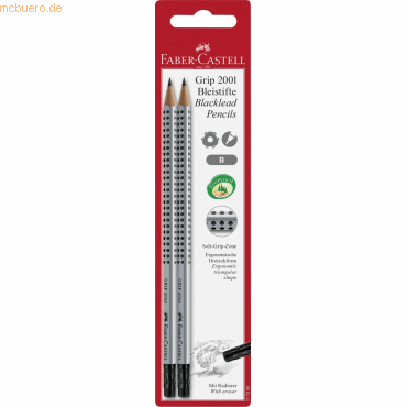 Faber Castell Bleistift Grip 2001 mit Radierer Blisterkarte Faber Castell Bleistift Grip 2001 mit Radierer Blisterkarte von Faber Castell