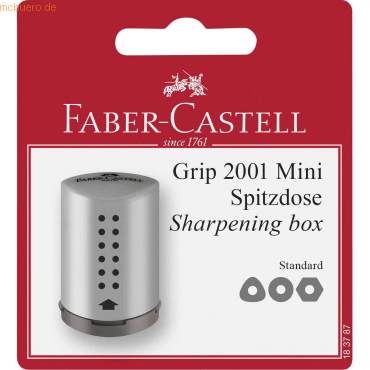 5 x Faber Castell Einfachspitzdose Grip 2001 Mini silber Blisterkarte 5 x Faber Castell Einfachspitzdose Grip 2001 Mini silber Blisterkarte von Faber Castell