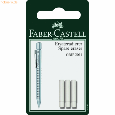 Faber Castell Ersatzradierer Blisterkarte Grip 2011 VE=3 Stück Faber Castell Ersatzradierer Blisterkarte Grip 2011 VE=3 Stück von Faber Castell