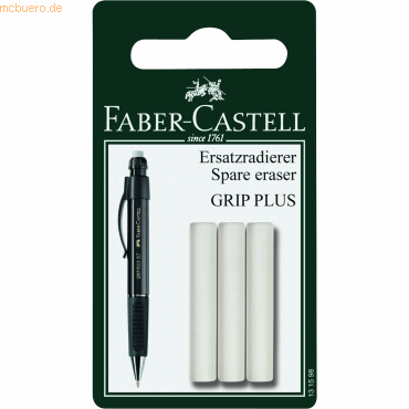 Faber Castell Ersatzradierer Blisterkarte Grip-Plus 1307 VE=3 Stück von Faber Castell