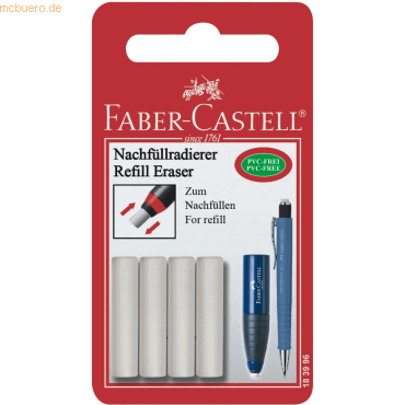 5 x Faber Castell Ersatzradierer Eraser Pen Kunststoff 4 Stück auf Bli von Faber Castell