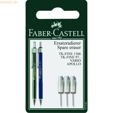 5 x Faber Castell Ersatzradierer TK-Fine Blisterkarte mit 3 Stück von Faber Castell