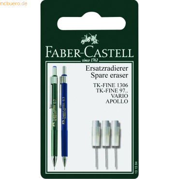 Faber Castell Ersatzradierer TK-Fine Blisterkarte mit 3 Stück Faber Castell Ersatzradierer TK-Fine Blisterkarte mit 3 Stück von Faber Castell