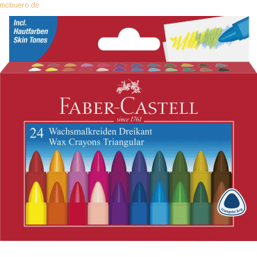 Faber Castell Wachsmalstift Dreikant sortiert Etui VE=24 Stück Faber Castell Wachsmalstift Dreikant sortiert Etui VE=24 Stück von Faber Castell