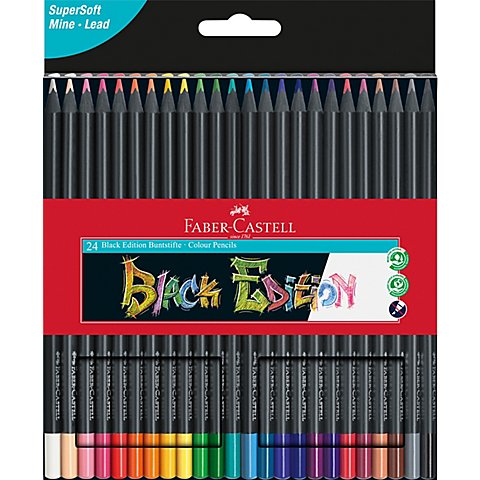 Buntstifte-Set Black Edition, 24 Stifte von Faber Castell