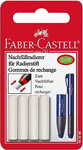 Ersatzradierer für 184401 ws FABER CASTELL 183996 BK=4St VE=5(Liefermenge=5) von Faber Castell