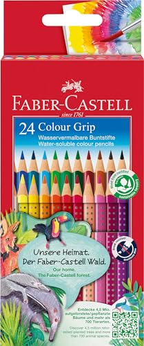 FABER-CASTELL 112424 - Buntstifte Set Colour Grip 2001, 24 Stück im Kartonetui von Faber-Castell