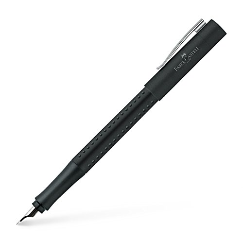 FABER-CASTELL 140908 - moderner Füller Grip 2011 mit Ergonomisches Design und Hochwertige Konstruktion, Füllfederhalter mit Feder F, Nachfüllbar inkl. Tintenpatrone - Schwarz, 1 Stück FABER-CASTELL 140908 - moderner Füller Grip 2011 mit Ergonomisches Design und Hochwertige Konstruktion, Füllfederhalter mit Feder F, Nachfüllbar inkl. Tintenpatrone - Schwarz, 1 Stück von Faber-Castell