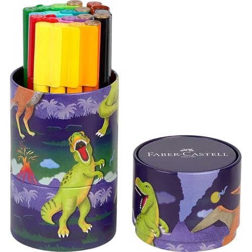 FABER-CASTELL 155546 - Filzstifte Set Connector Dino, 20er Metallbox, auswaschbar, Malset für Kinder FABER-CASTELL 155546 - Filzstifte Set Connector Dino, 20er Metallbox, auswaschbar, Malset für Kinder von Faber-Castell