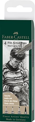 FABER-CASTELL 167169 - Tuschestift Pitt Artist Pen, Farbe 273, warmgrau IV, S, F, M, B, 4er Etui FABER-CASTELL 167169 - Tuschestift Pitt Artist Pen, Farbe 273, warmgrau IV, S, F, M, B, 4er Etui von Faber-Castell
