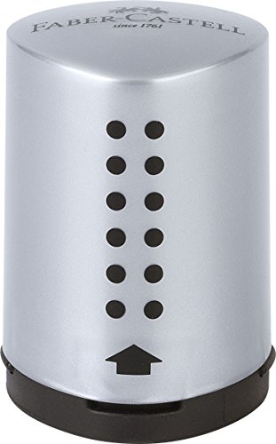 FABER-CASTELL 183700 - Einfachspitzdose Grip 2001 Mini, auf Blister, silber von FABER-CASTELL