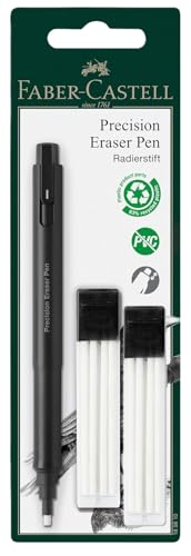 FABER-CASTELL 185610 - Radiergummi Stift Precision Eraser Pen, inklusive Nachfüllradierer, für Profis und Hobbykünstler (Radierstift + Extra Ersatzradierer) von Faber-Castell