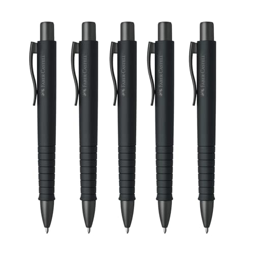 FABER-CASTELL 205255 - Kugelschreiber Poly Ball Urban Black, 5 Stück, mit auswechselbarer XB Mine, dokumentenecht FABER-CASTELL 205255 - Kugelschreiber Poly Ball Urban Black, 5 Stück, mit auswechselbarer XB Mine, dokumentenecht von Faber-Castell