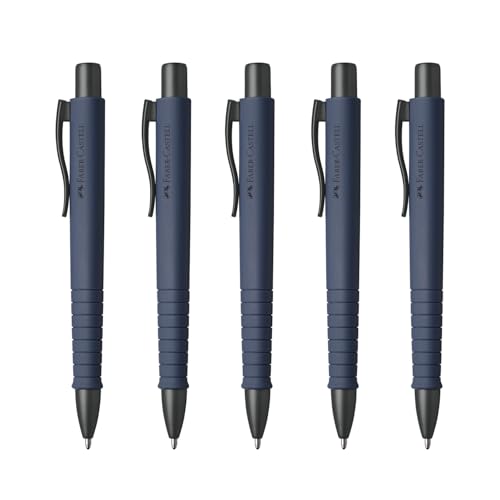 FABER-CASTELL 205256 - Kugelschreiber Poly Ball Urban Blue, 5 Stück, mit auswechselbarer XB Mine, dokumentenecht FABER-CASTELL 205256 - Kugelschreiber Poly Ball Urban Blue, 5 Stück, mit auswechselbarer XB Mine, dokumentenecht von Faber-Castell