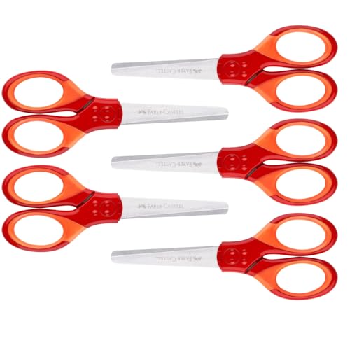 FABER-CASTELL 205259 - Schere mit Klingenschutz, 5er Set, Schulschere für Rechts- und Linkshänder FABER-CASTELL 205259 - Schere mit Klingenschutz, 5er Set, Schulschere für Rechts- und Linkshänder von Faber-Castell