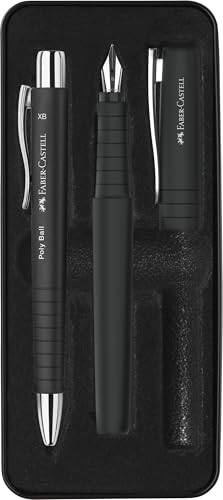 Faber-Castell 241050 - Schreibset Poly Pen mit Kugelschreiber und Füller, schwarz von Faber-Castell