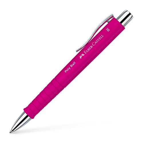 FABER-CASTELL 241128 - Kugelschreiber Poly Ball XB, pink, 1 Stück, mit auswechselbarer Mine, dokumentenecht von Faber-Castell