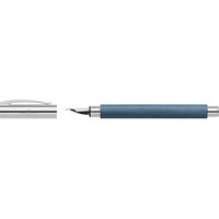 FABER-CASTELL Ambition Edelharz Patronenfüller blau/silber M (mittel) von Faber-Castell