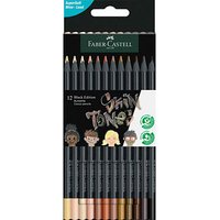 FABER-CASTELL Black Edition Skin Tones Buntstifte farbsortiert, 12 St. von Faber-Castell