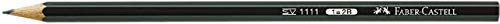 FABER-CASTELL Bleistift 1111, sechseckig, 2B, Schaftfarbe: schwarz (12 Stück), Sie erhalten 1 Packung á 12 Stück von Faber-Castell