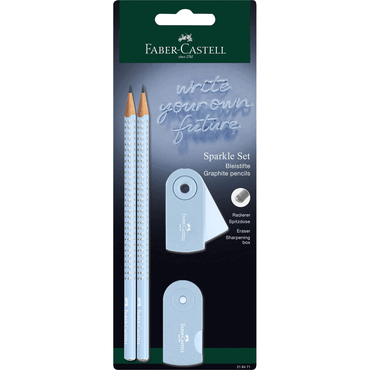 FABER CASTELL Bleistift-Set SPARKLE - 4-tlg. B sky blue Blisterkarte. von Faber Castell