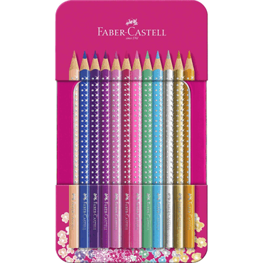 FABER-CASTELL Buntstifte Sparkle - 12 Farben sortiert Metalletui. von Faber-Castell
