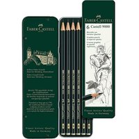 FABER-CASTELL Castell 9000 Bleistifte B, HB, 2B, 4B, 6B, 8B dunkelgrün, 6 St. von Faber-Castell