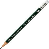 FABER-CASTELL Castell 9000 Bleistifte B dunkelgrün mit Radierer, 1 St. von Faber-Castell