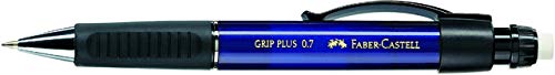 FABER-CASTELL Druckbleistift GRIP PLUS, mit Radiergummi, gefüllt, nachfüllbar, Minen-Ø: 0,7 mm, Schaftfarbe: blau (5 Stück), Sie erhalten 1 Packung á 5 Stück von Faber-Castell